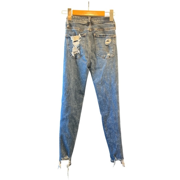 American Eagle Distressed Skinny Jeans - Size 000 (Extra Short) - Picture 2 of 6